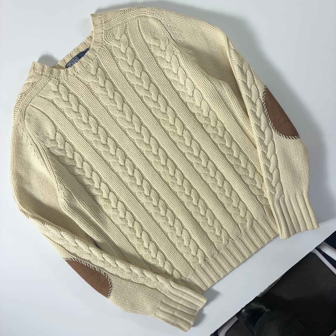 Polo  폴로 랄프로렌 엘보패치 울 꽈배기 니트   상품이미지2