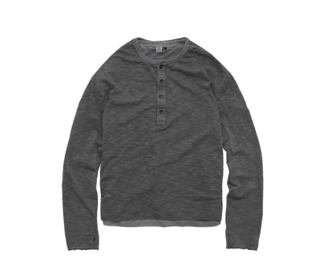 [4,구매] 폴리테루 헨리넥 롱슬리브 차콜 상품이미지1