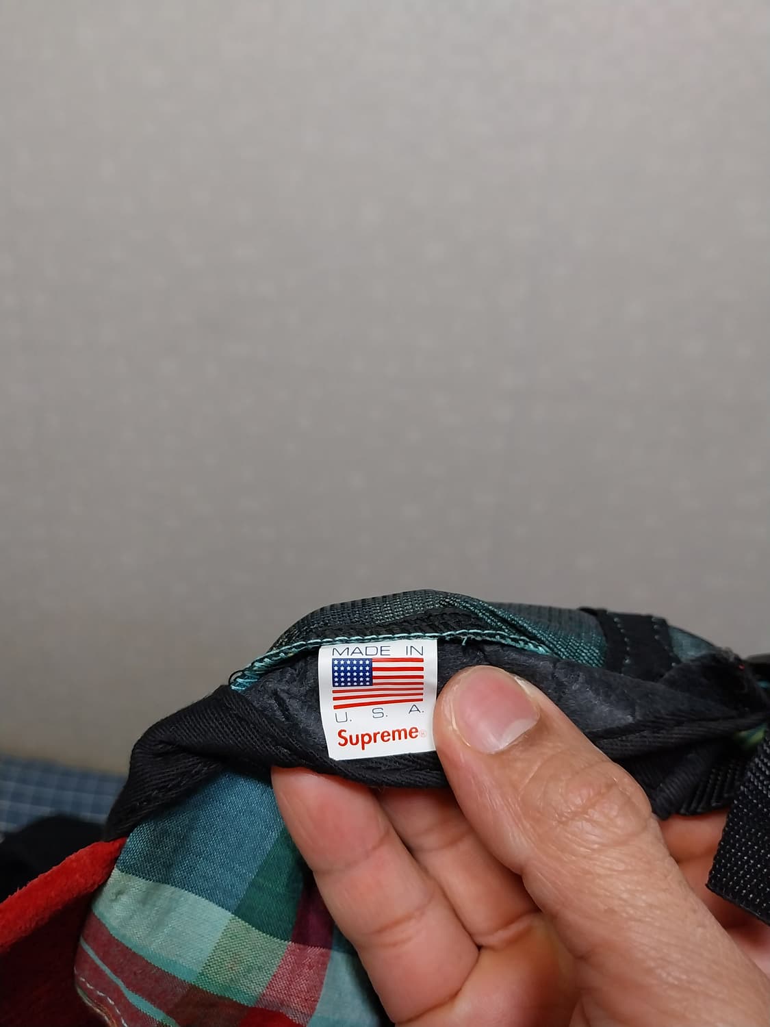 슈프림 체크 캠프캡 상품이미지6