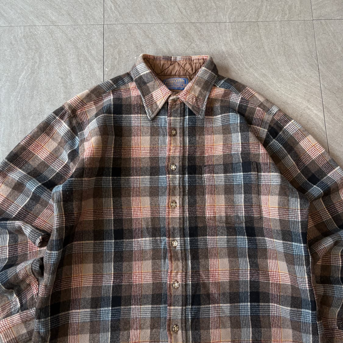 80s Pendleton 80년대 미국 생산 펜들턴 체크 울 셔츠 상품이미지3