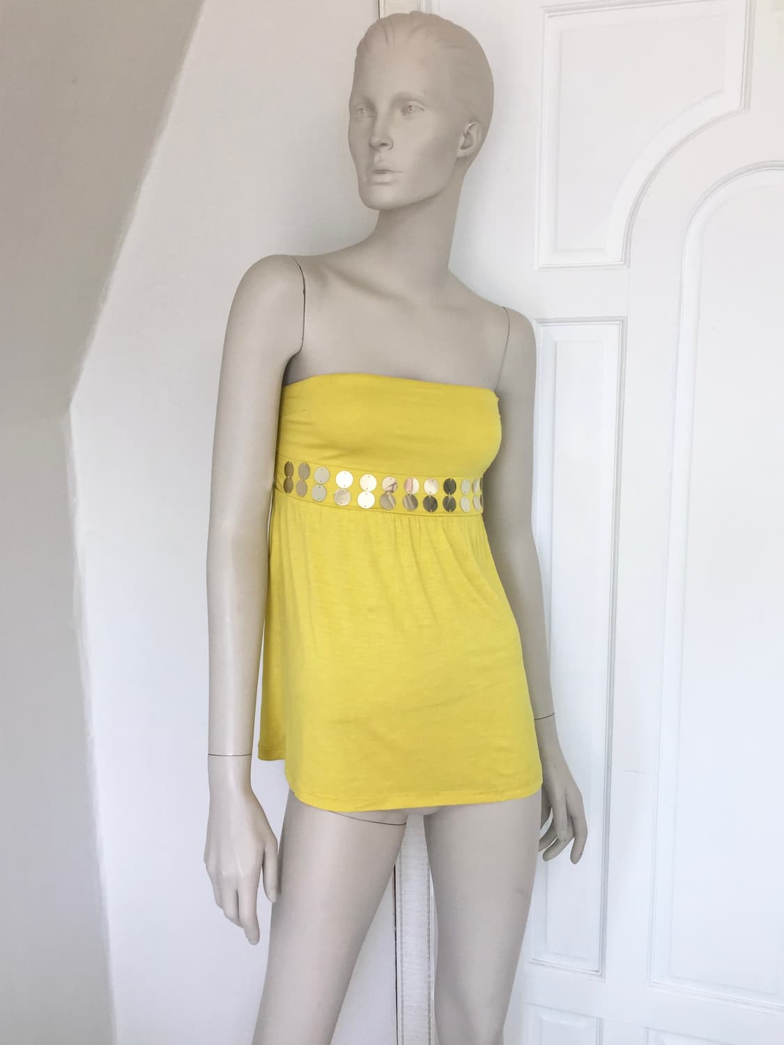 Sequin Detail Lemon Tube Top 상품이미지1