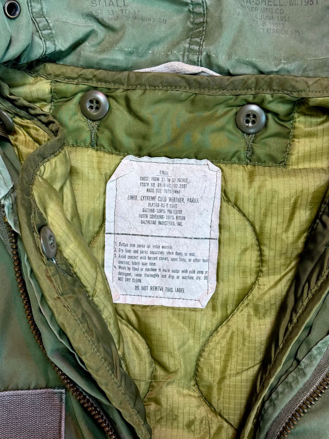 50s USARMY M-51 피쉬테일 파카 오리지널 밀리터리 상품이미지4