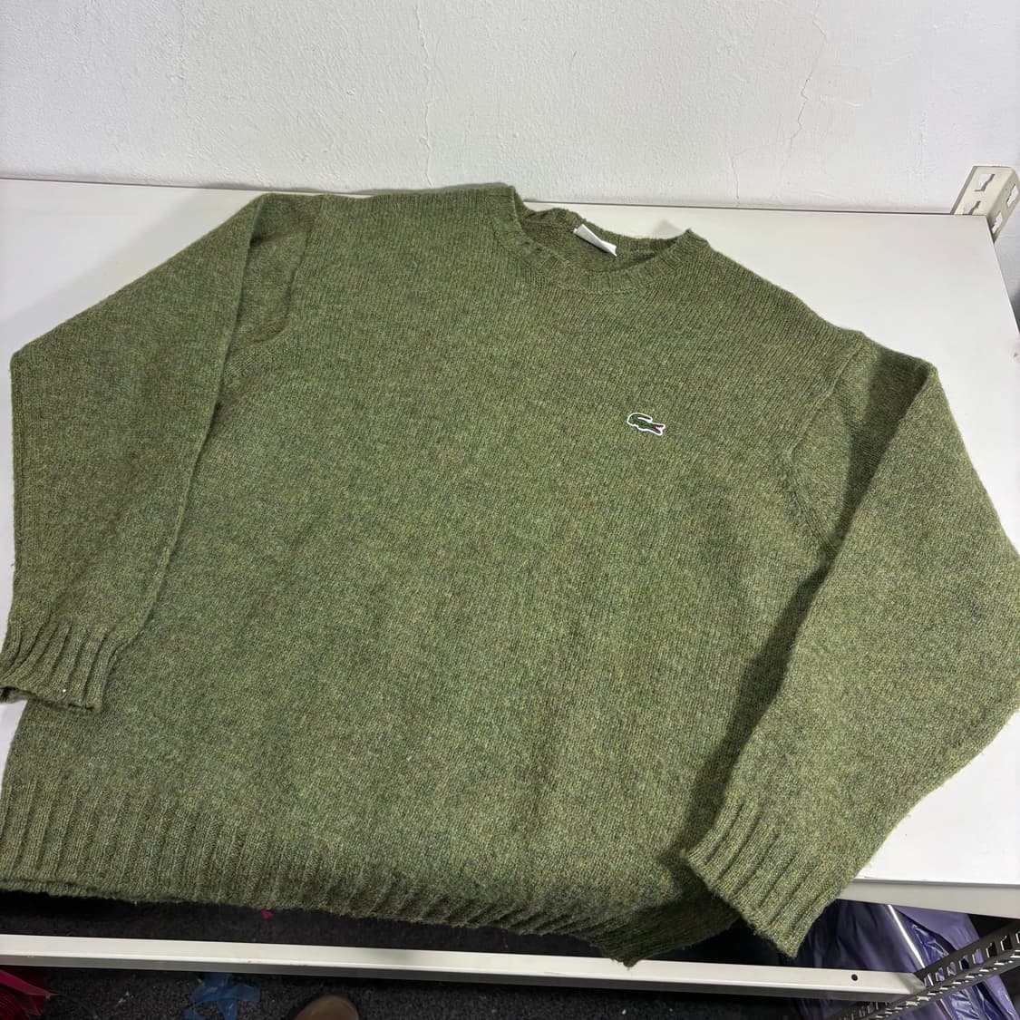 95-100 라코스테 녹차 라운드 울 니트 상품이미지1