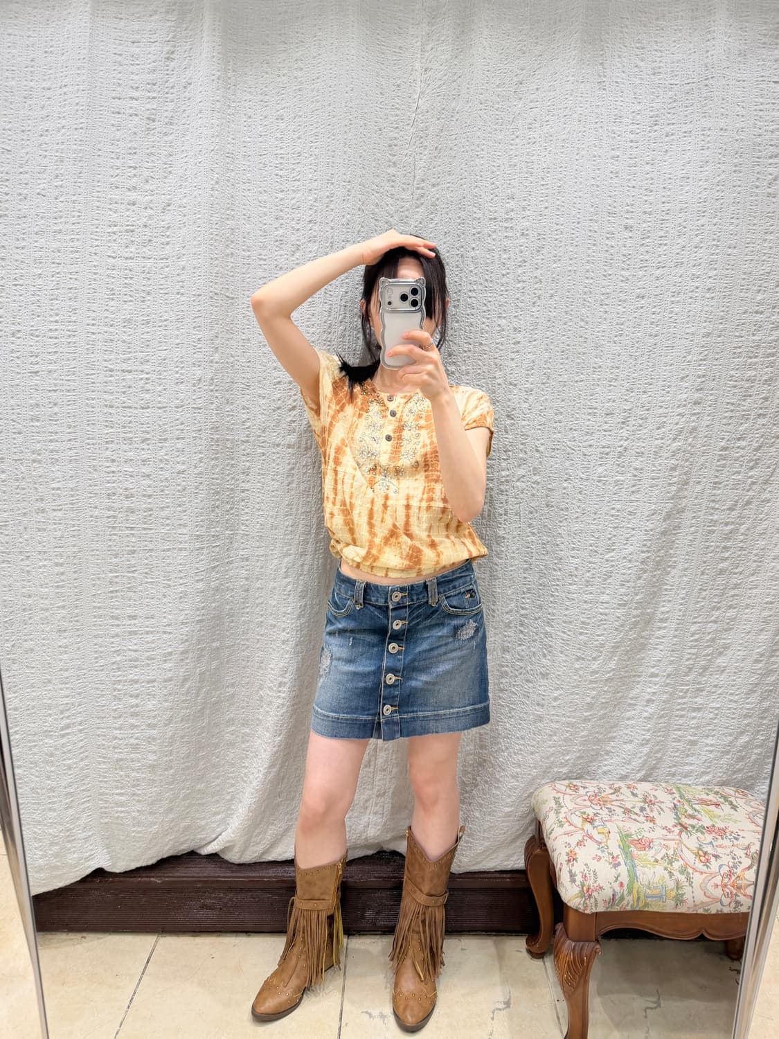 Front buttons mini skirt 상품이미지6
