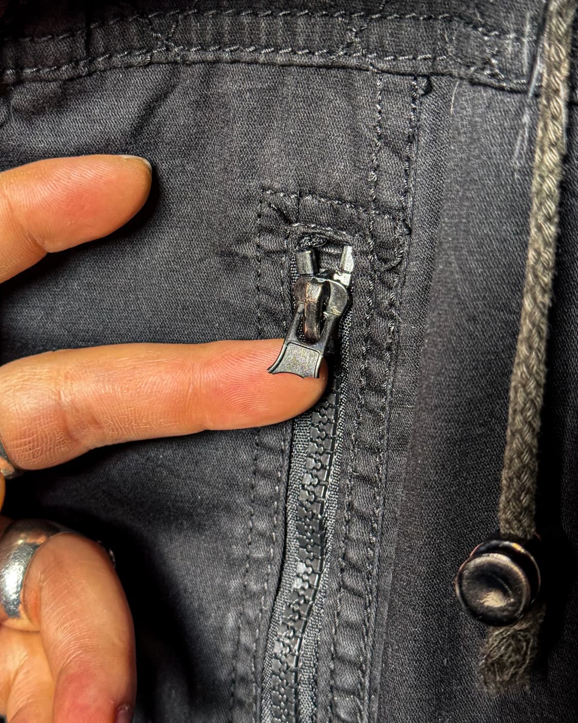 Fur Hooded Black Field Jacket 상품이미지10