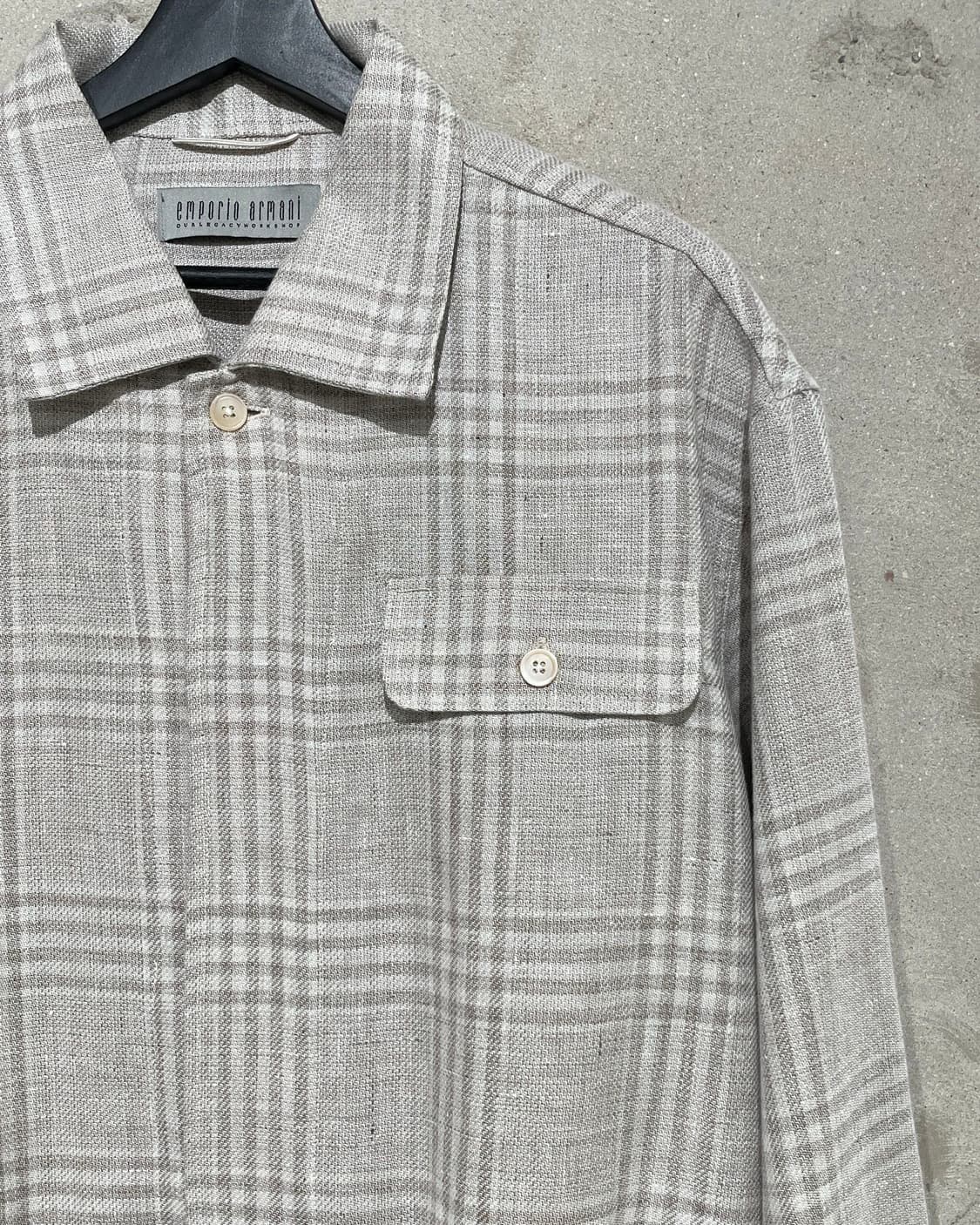 아워레가시 x 엠프리오 아르마니 히든 버튼 리베로 체크 셔츠 상품이미지3