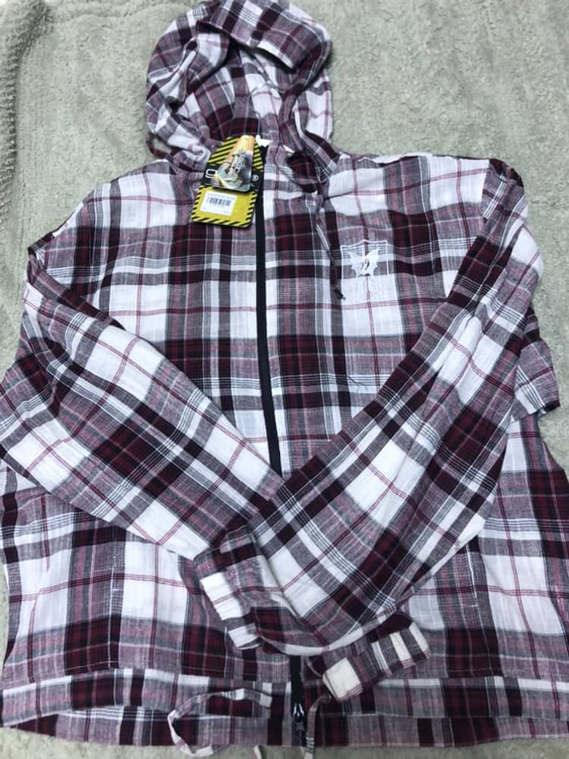 글랙 체크셔츠 후드집업 L 상품이미지1
