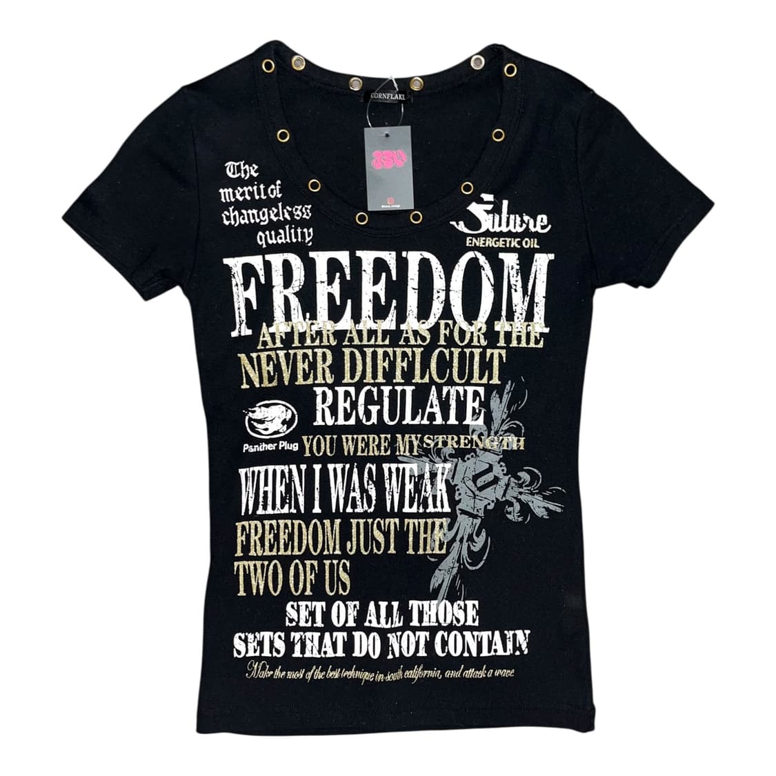 CORNFLAKE 아일렛 프린팅 반팔티 펑크y2k갸루 상품이미지1