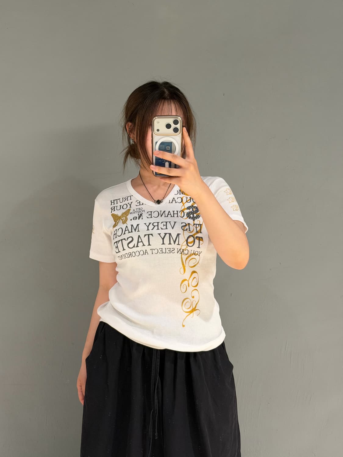 Glitter lettering butterfly point top 상품이미지2