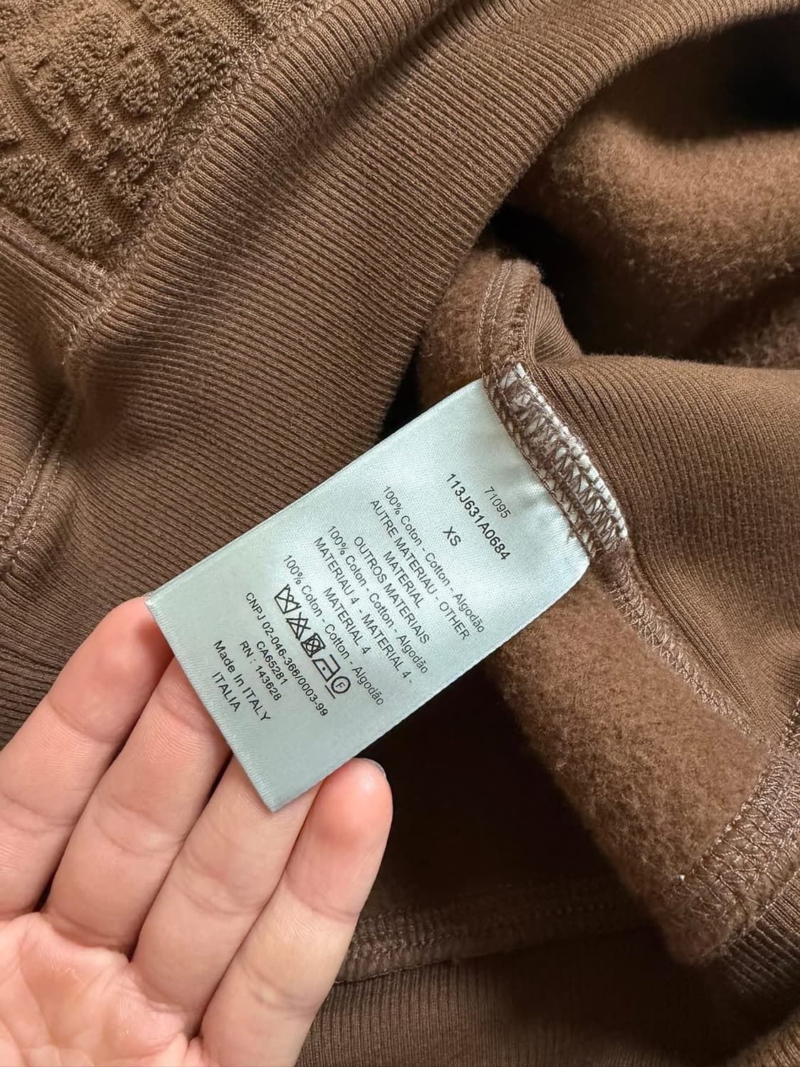 정품 디올 테리 후드티 브라운 상품이미지5