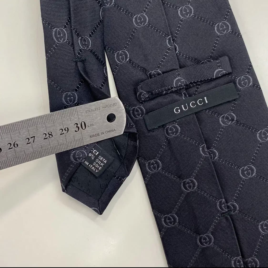 구찌(GUCCI) GG모노그램 명품 정품 블랙넥타이 상품이미지6