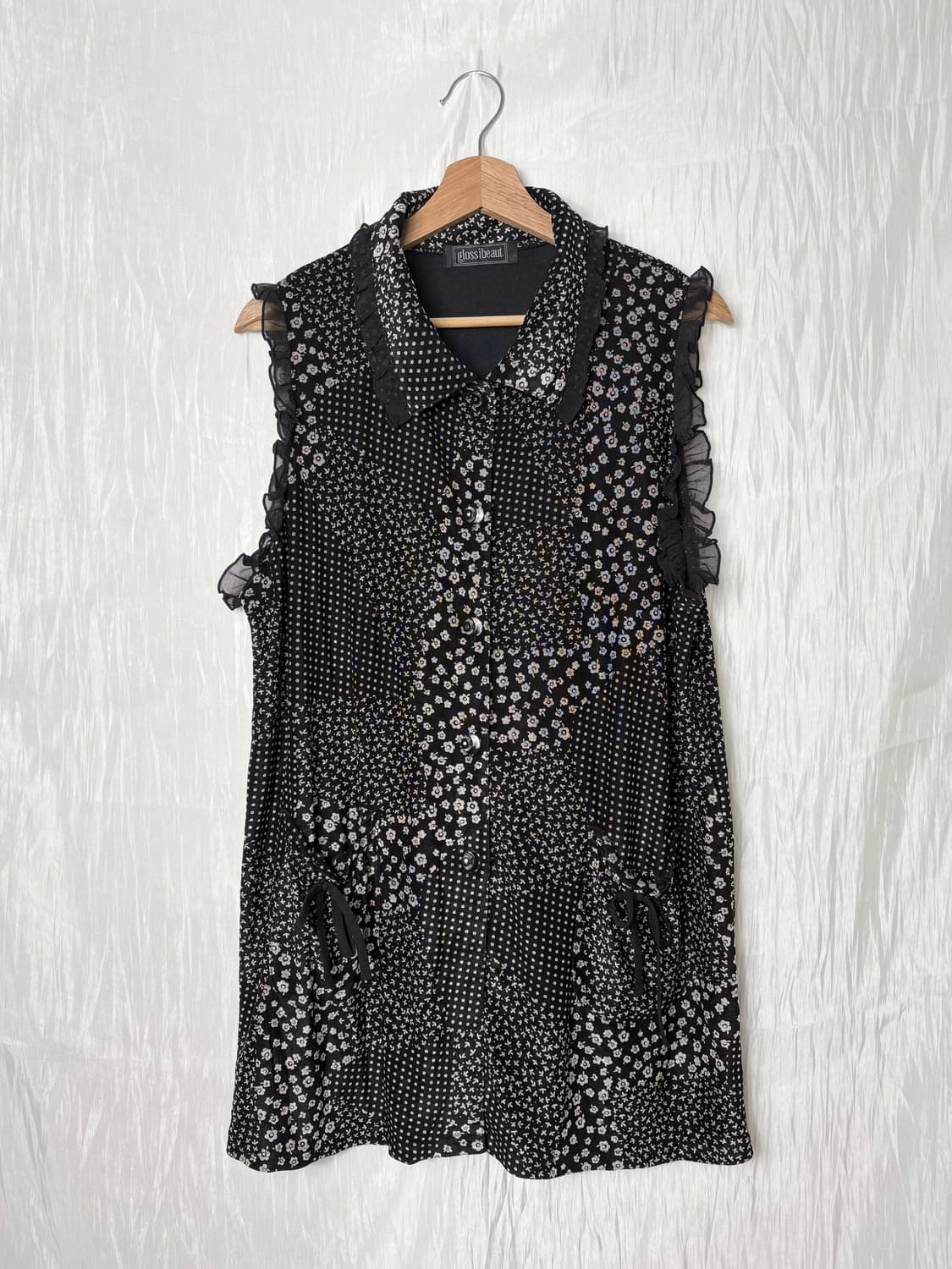 🖤 Midnight Patchwork Floral Sleeveless 상품이미지1