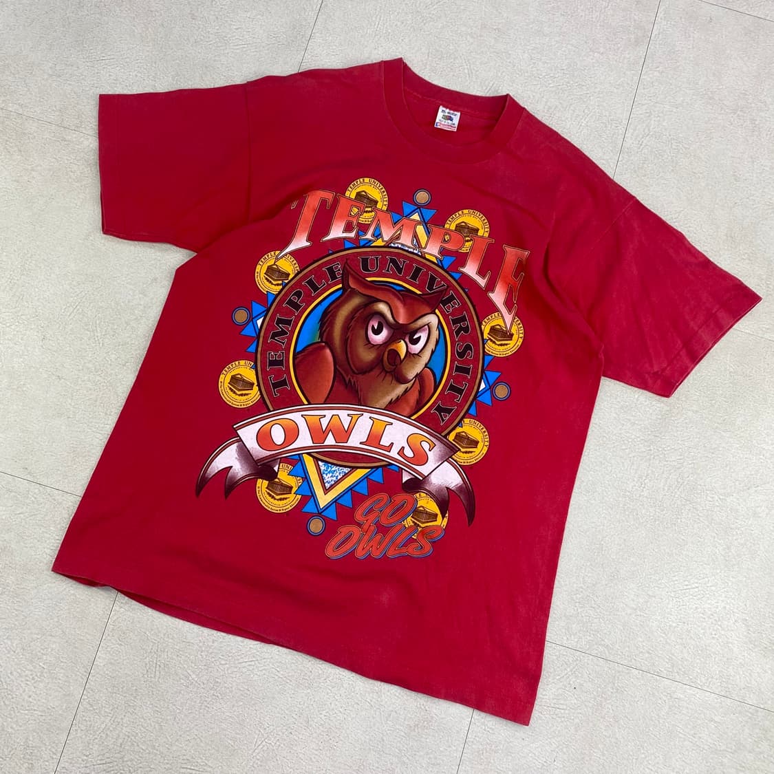 90s 프루츠오브더룸 USA 펜실베니아 컬리지 하프 티 (105) 상품이미지1