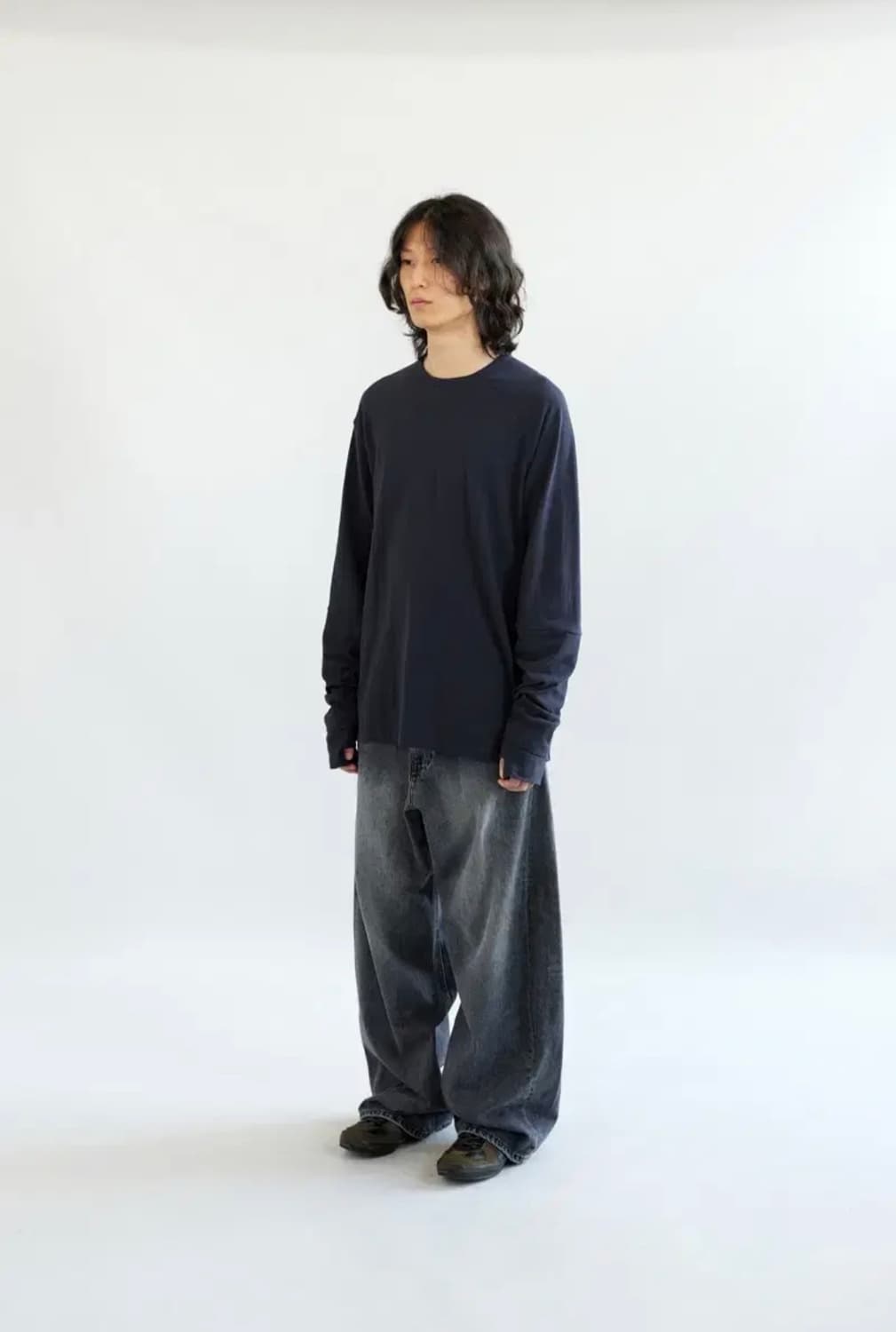 해칭룸 와이드 커브진 흑청 (3사이즈) 상품이미지3