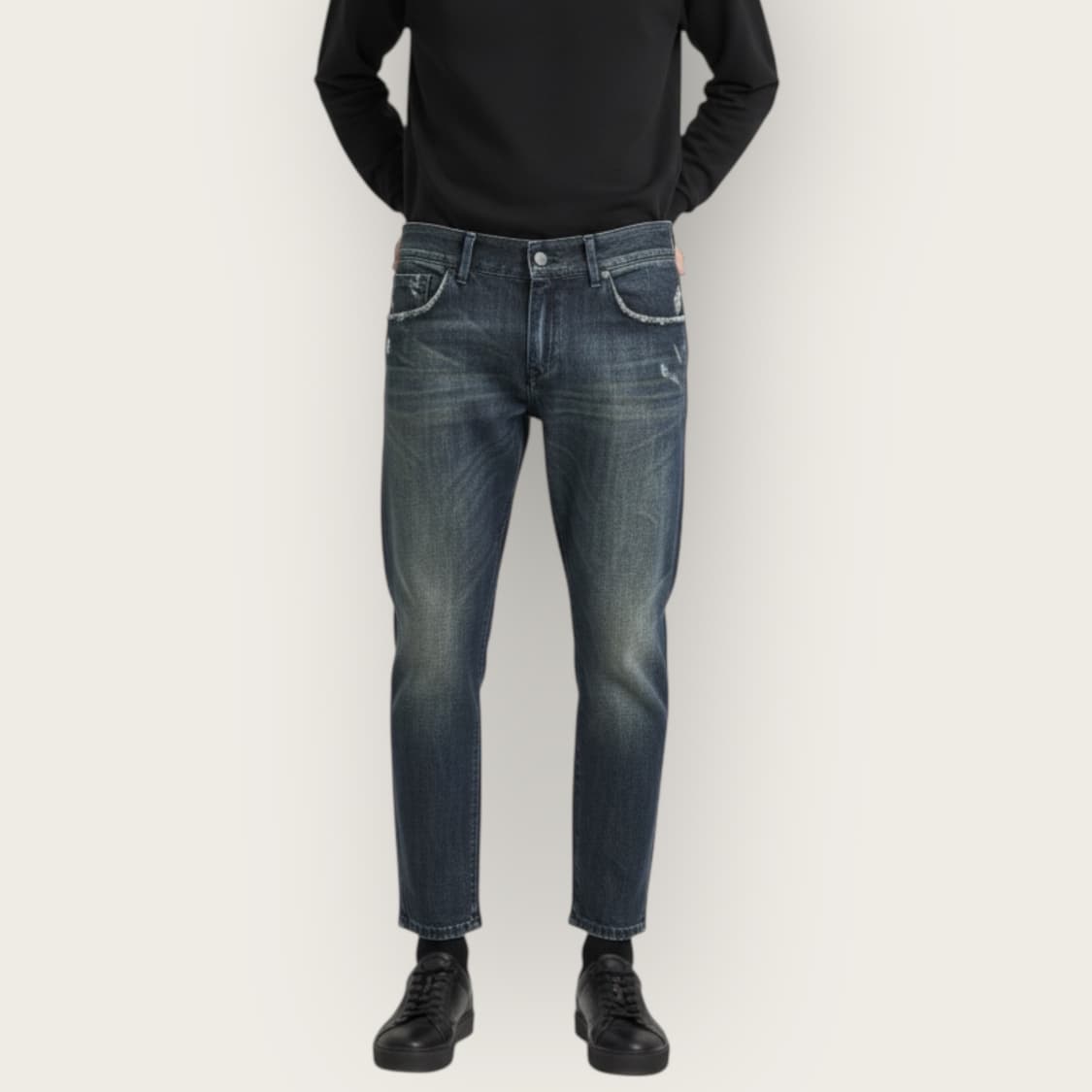 34/ 돌체앤가바나 맨즈 컬렉션 백패치 디스 9부 데님 팬츠 상품이미지1