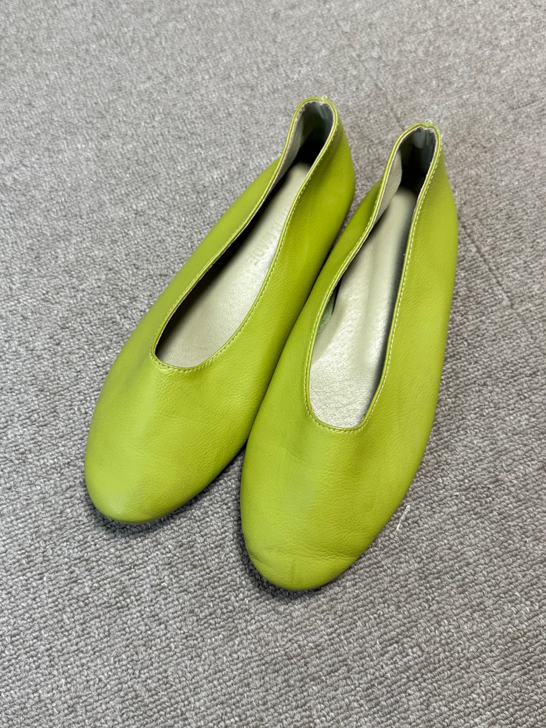 vintage 연두색 양가죽 플랫 230 상품이미지1