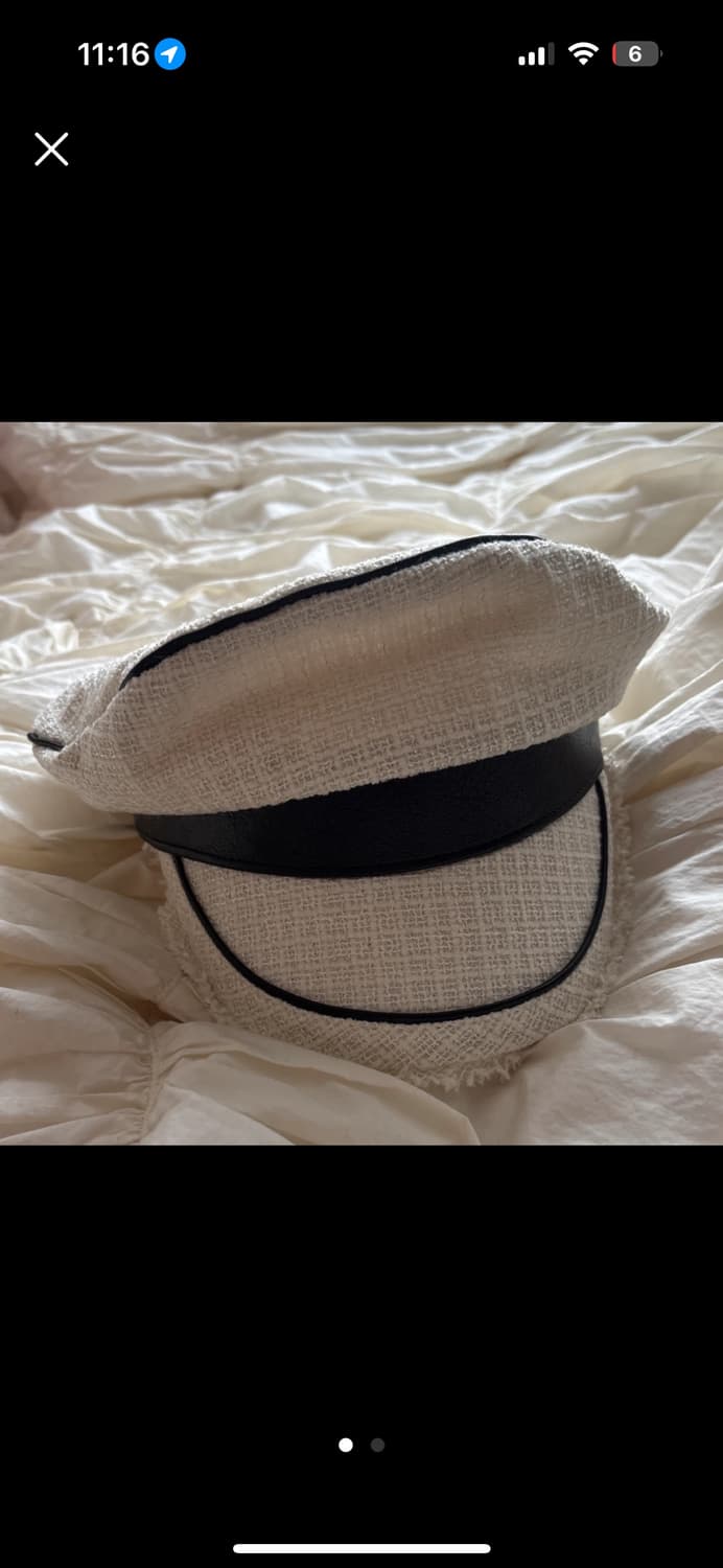 트위드 검흰 마도로스캡 상품이미지1