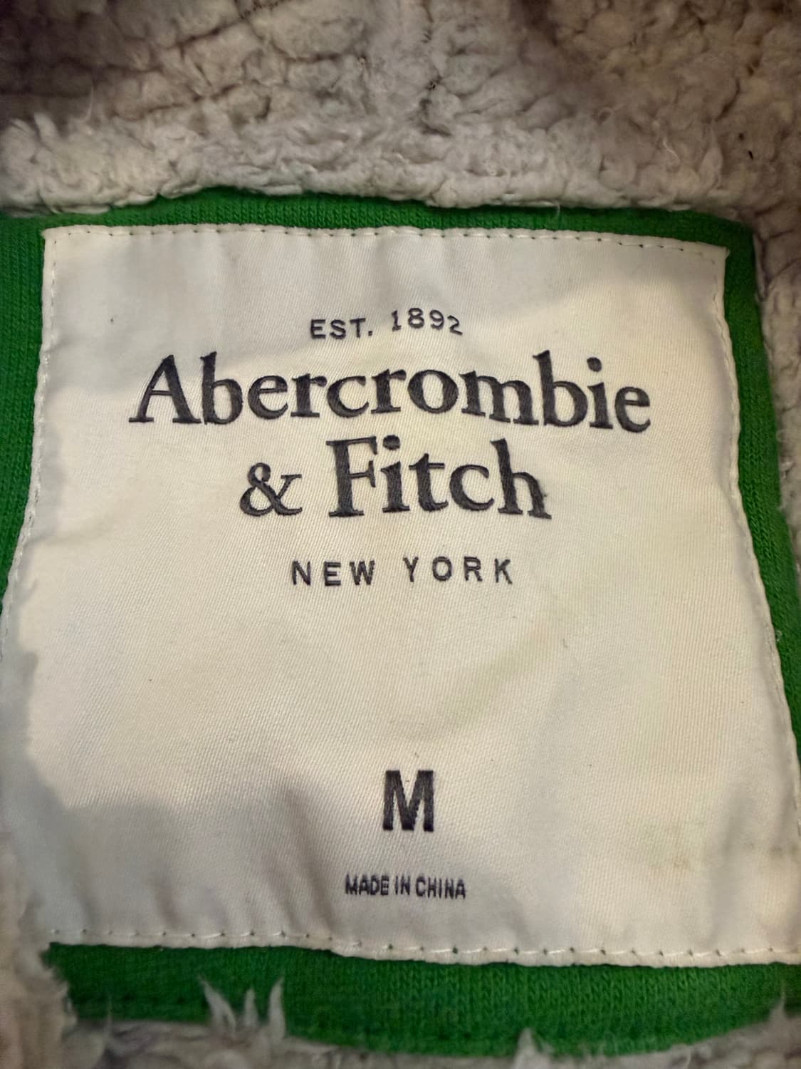 아베크롬비 딱붙핏 양털 울프죠 후드집업 그린 상품이미지5