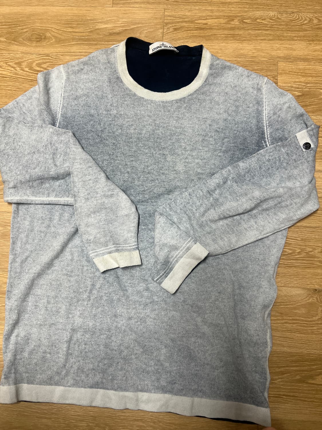 스톤아일랜드 빈티지 워싱 그레이/네이비 니트 xl 상품이미지1