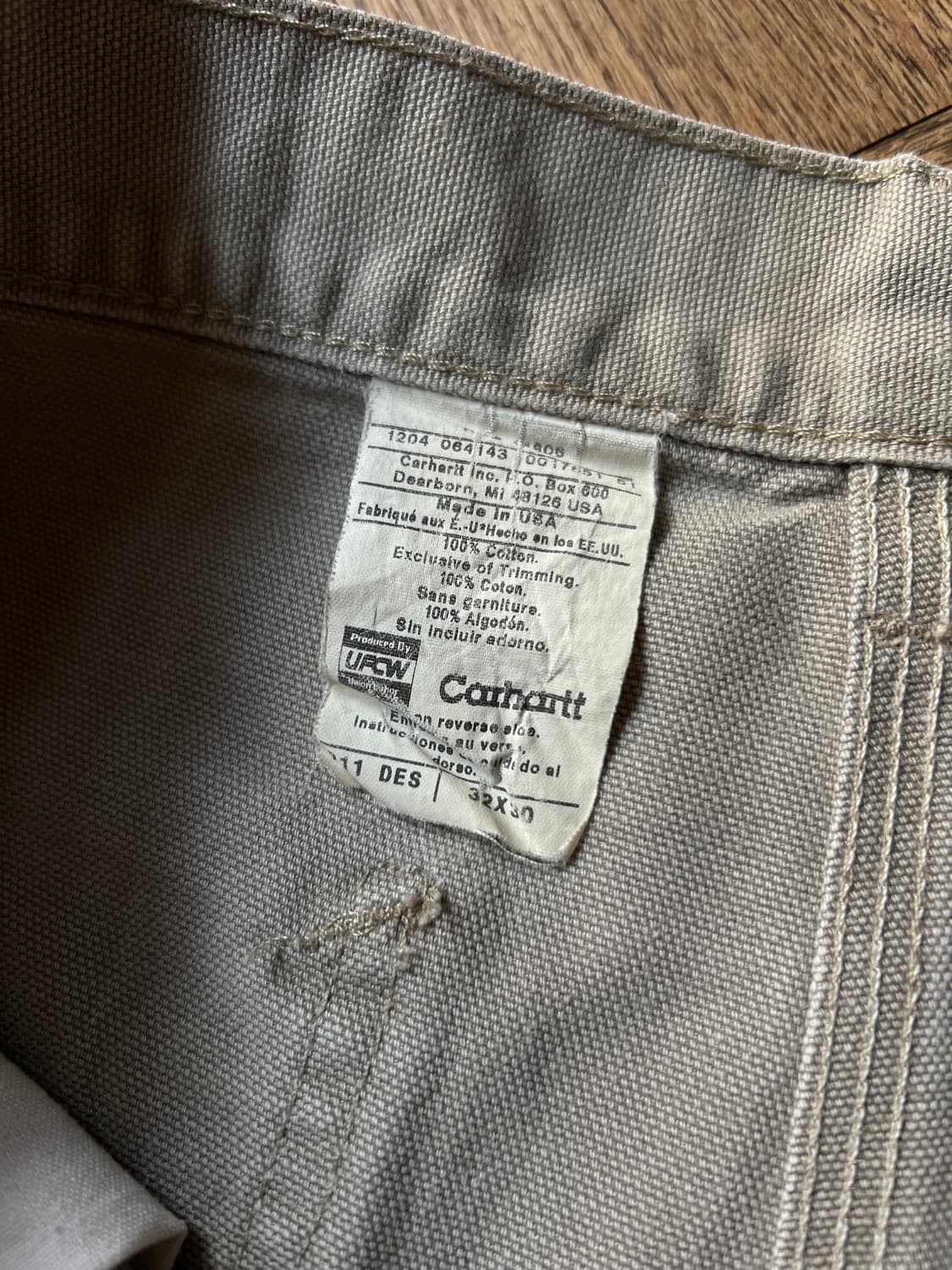 [32]칼하트 Made in USA 데저트 탄 싱글니 카펜터 워크 팬츠 상품이미지4