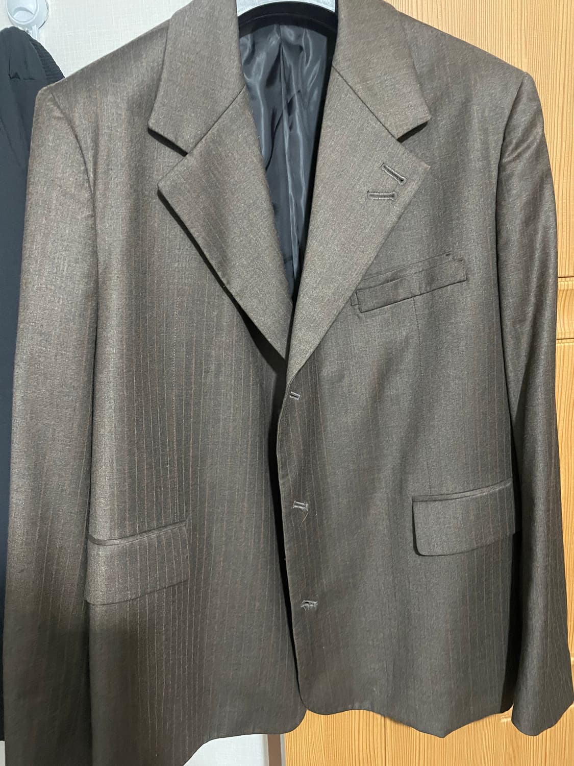 Stu 블레이저 3 Button Stripe Blazer Brown셋업 상품이미지1