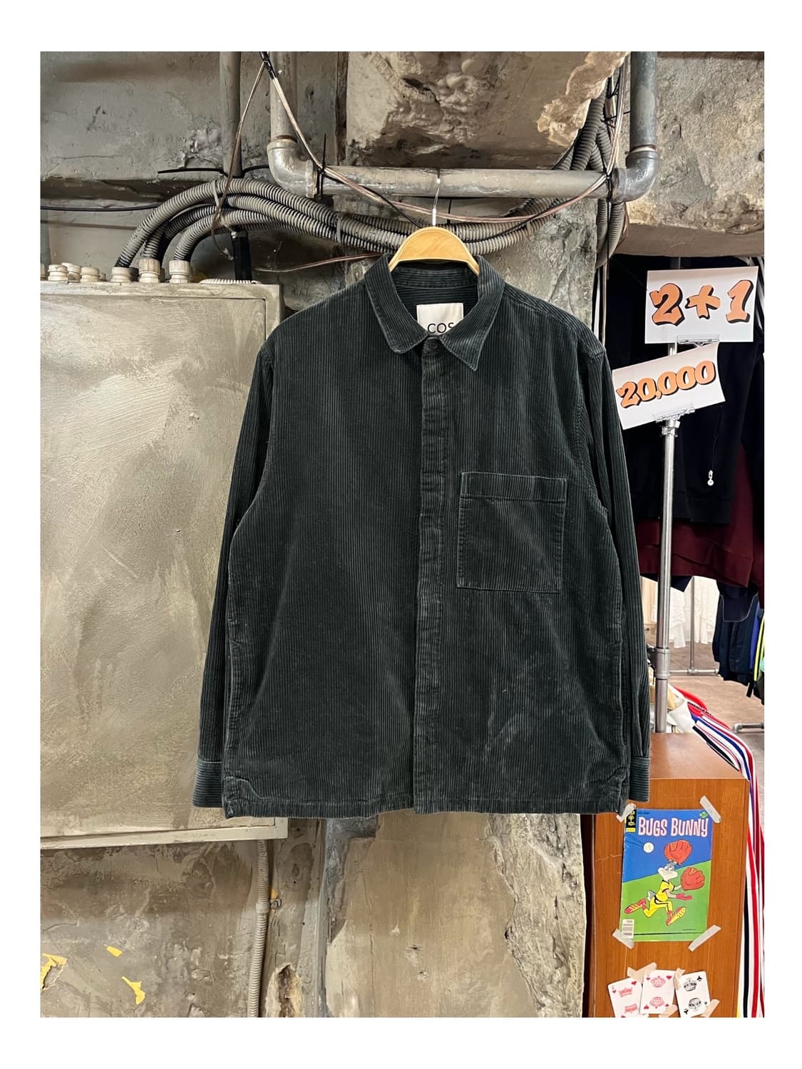 코스 코듀로이 포켓 셔츠 다크그린 M #csz3674 상품이미지1