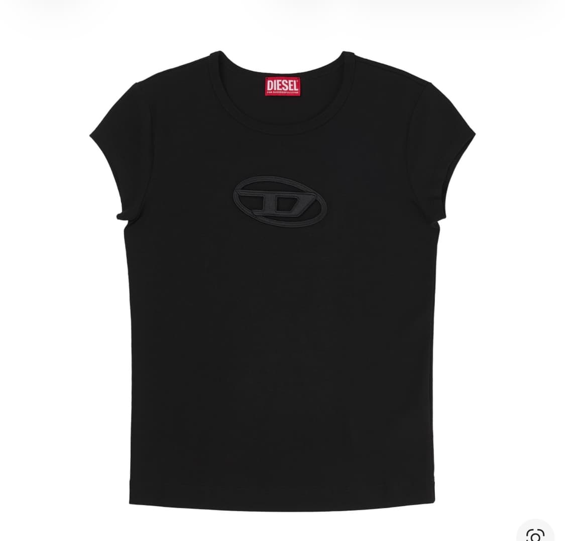 (W) 디젤 T-안지 피카부 로고 티셔츠 블랙 상품이미지2