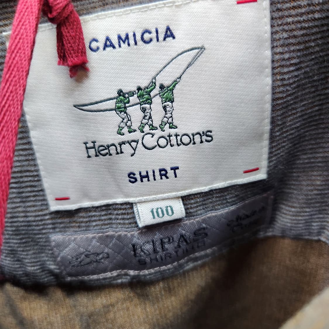 새상품 헨리코튼 코듀로이 로고자수 셔츠 100(L) 상품이미지6