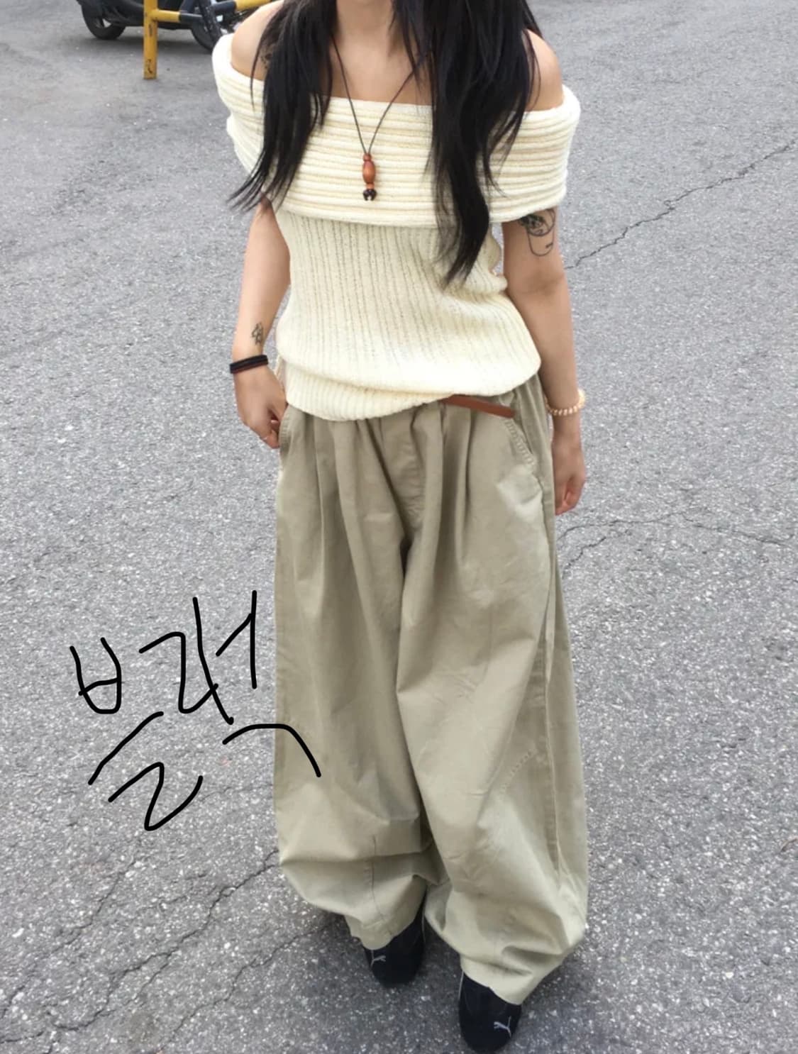 앤티즈 오프숄더 니트 블랙  상품이미지1