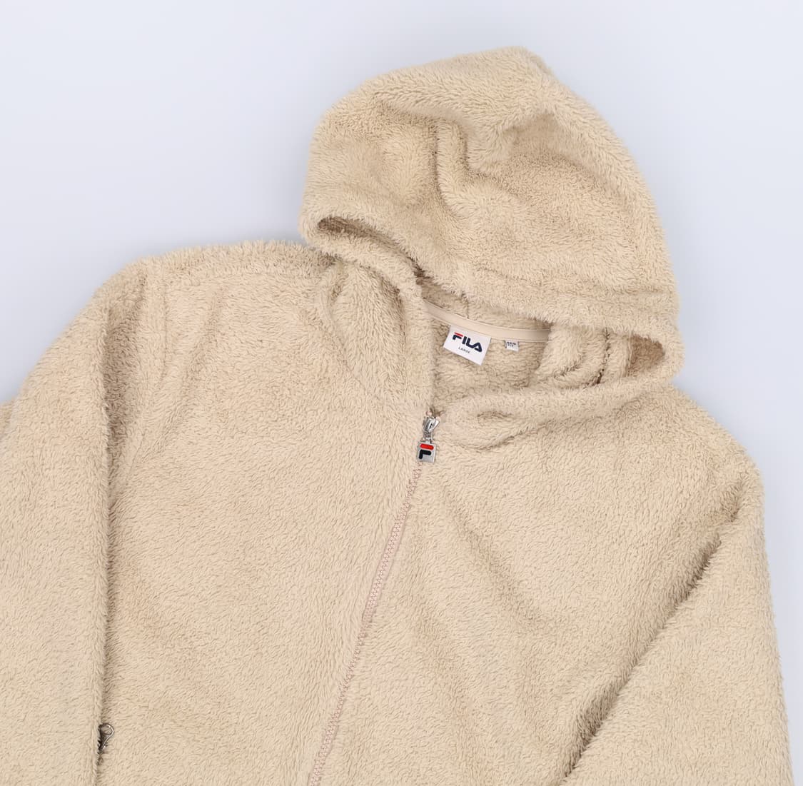 [L] 휠라 빅로고 보아 양털 플리스 후리스 자켓 아이보리 3867 상품이미지4