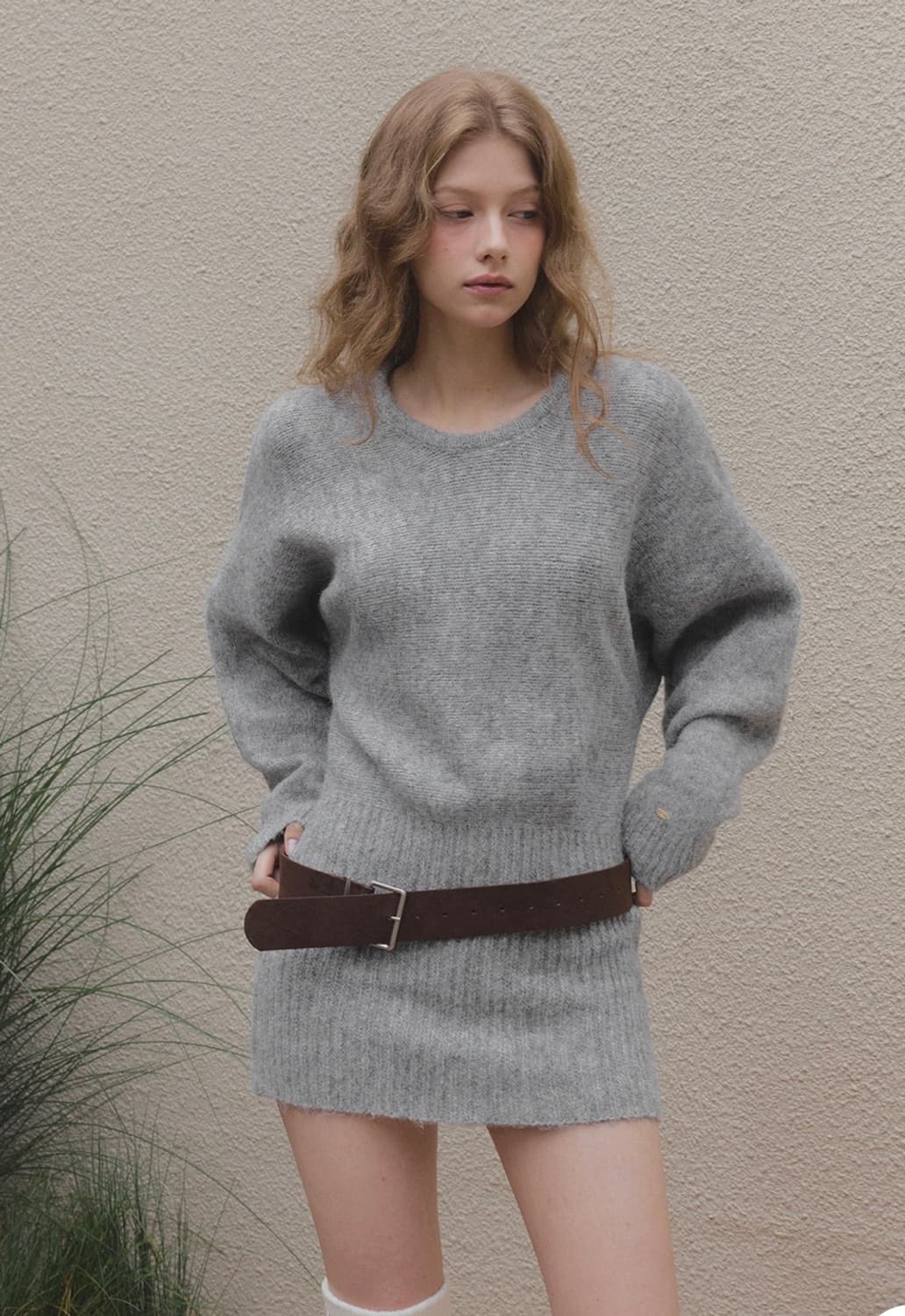 트위 레인 루즈핏 니트 원피스 상품이미지4