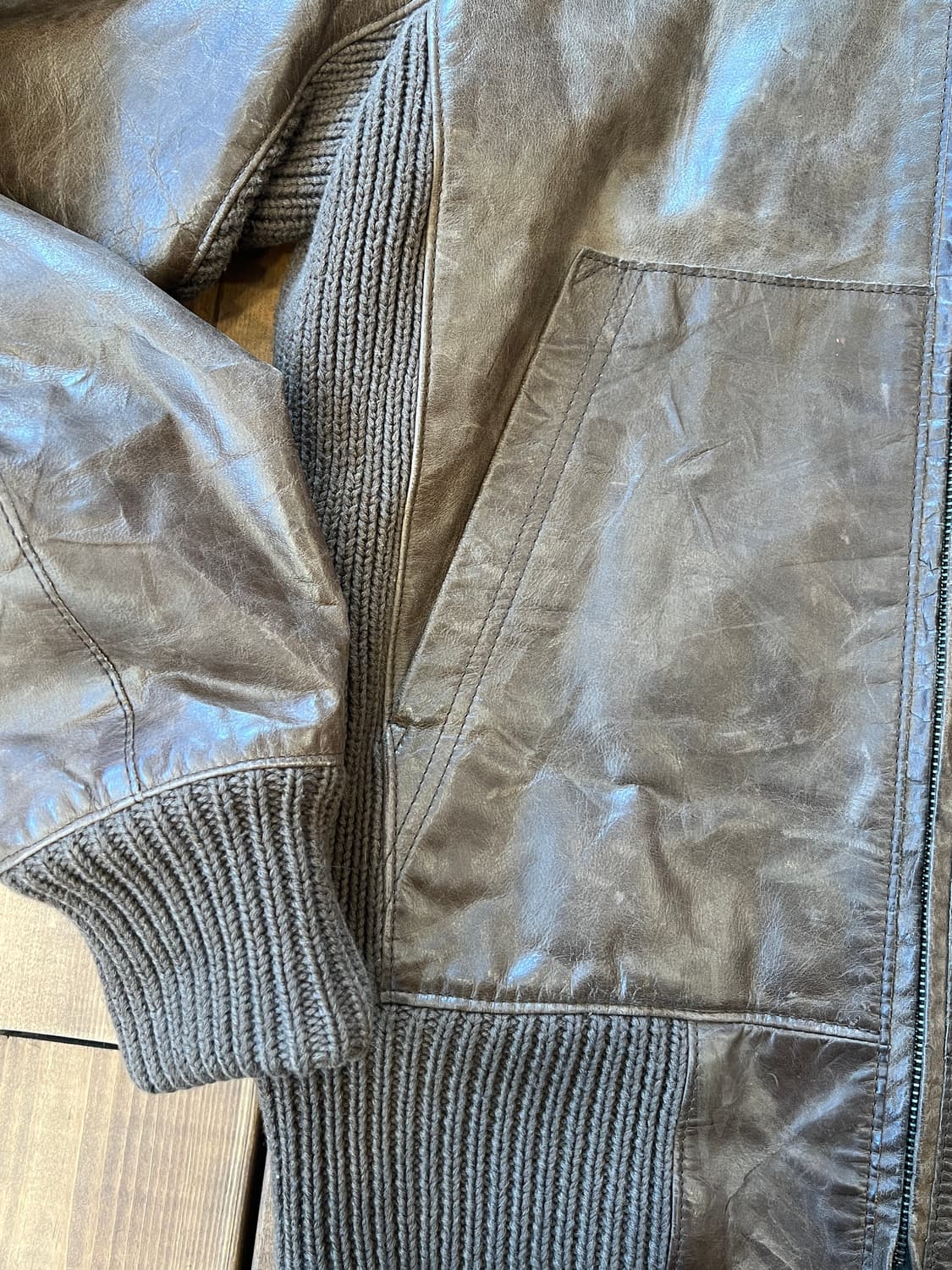 퓨마 브라운 레더자켓 상품이미지8