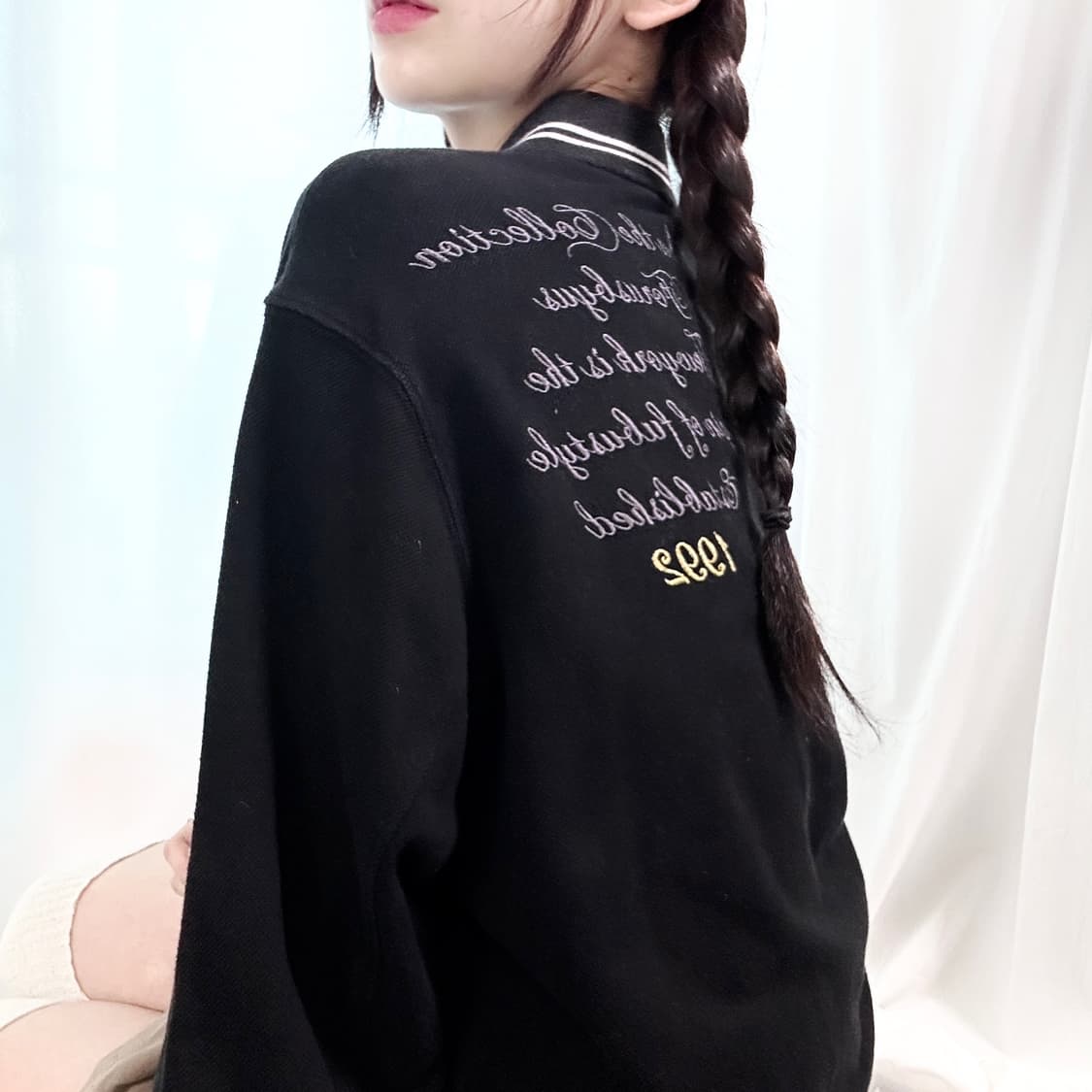 후부(FUBU) 자수로고 블랙 코튼집업 상품이미지1