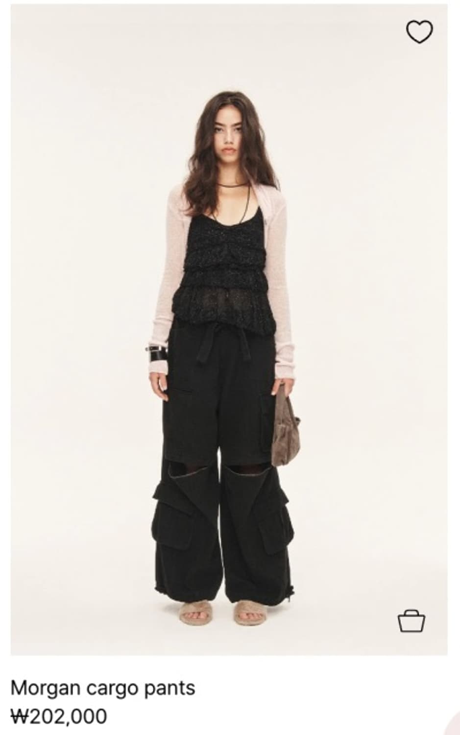 쓰리타임즈 모건 카고팬츠 블랙 S 상품이미지1