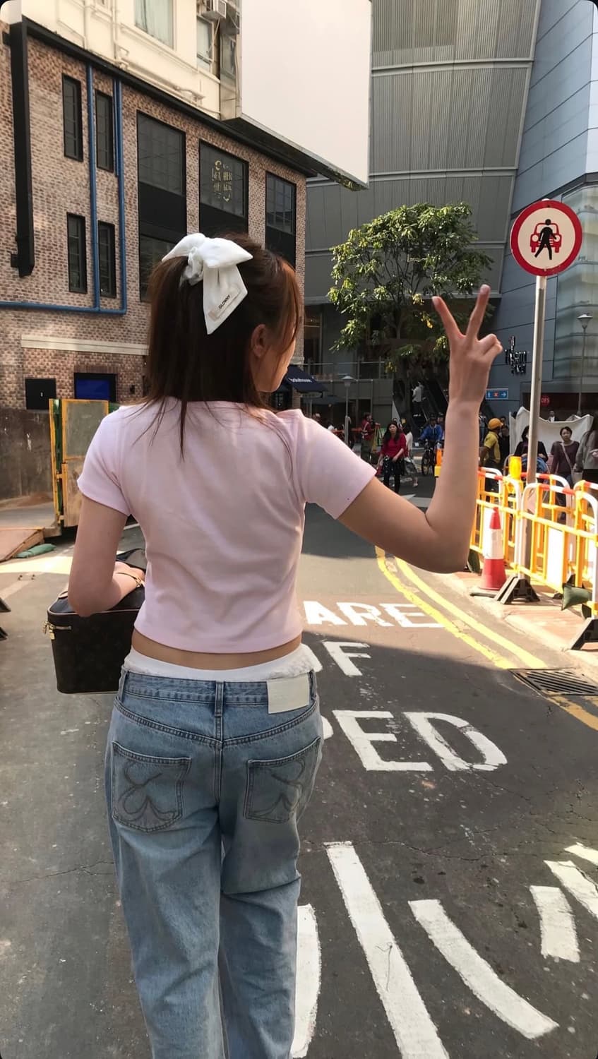 글로니(glowny) G BABY TEE 베이비 티 핑크 발렌타인 상품이미지3