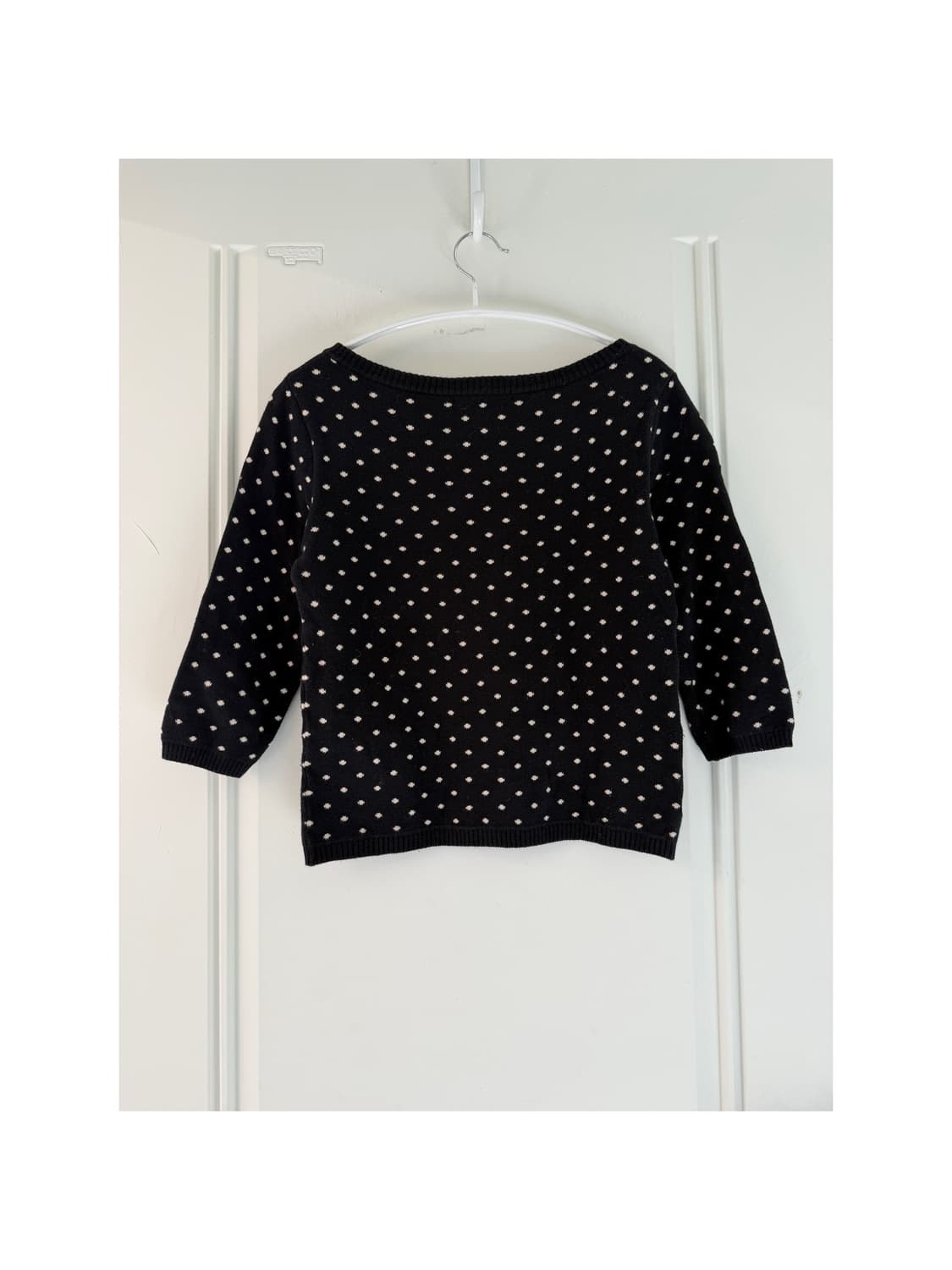 일본빈티지 도트 보트넥 니트 상품이미지1
