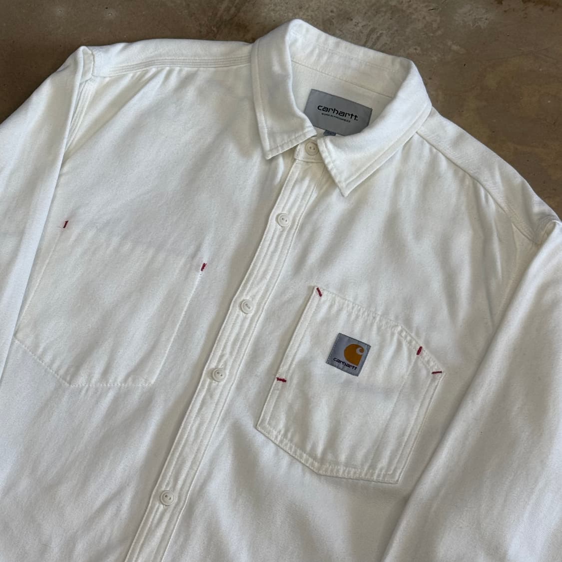 XL 칼하트 WIP 화이트 코튼 워크 셔츠 상품이미지1