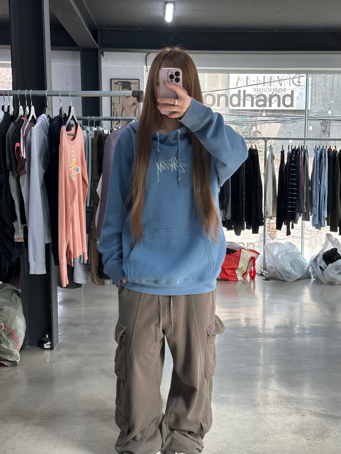 스투시 스탁 자수 로고 후드티 상품이미지3