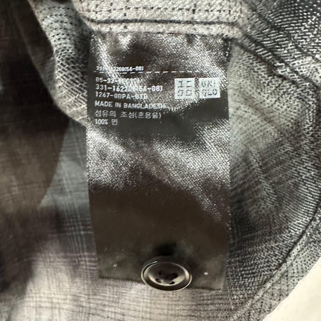 유니클로 체크남방 셔츠 M 상품이미지4