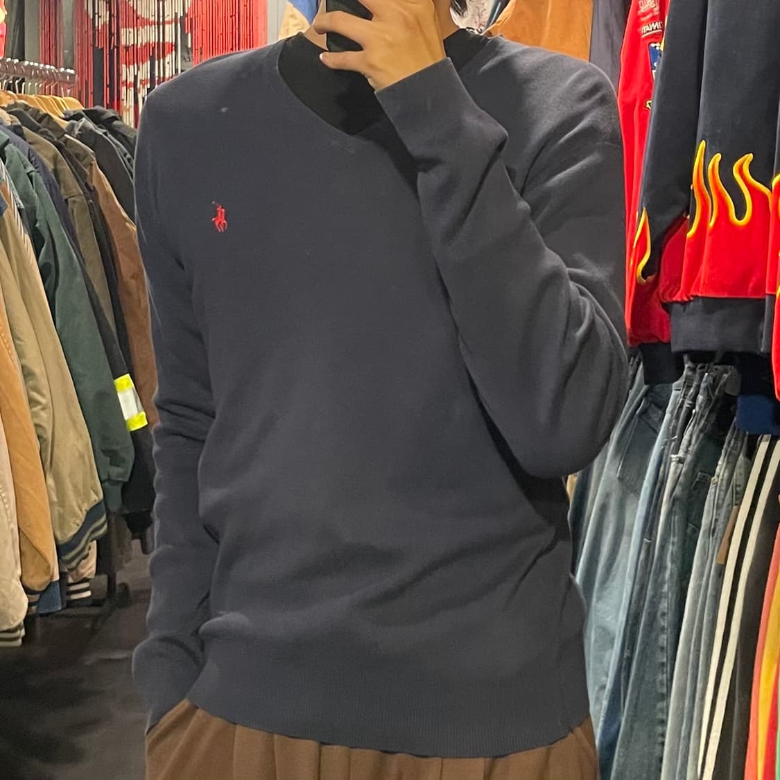 [IM] Polo 폴로랄프로렌  브이넥 네이비 긴팔니트 상품이미지3