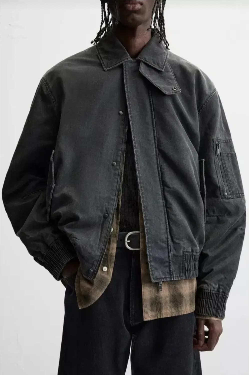 자라 가먼트다잉 워싱 마원 점퍼 MA-1 상품이미지1