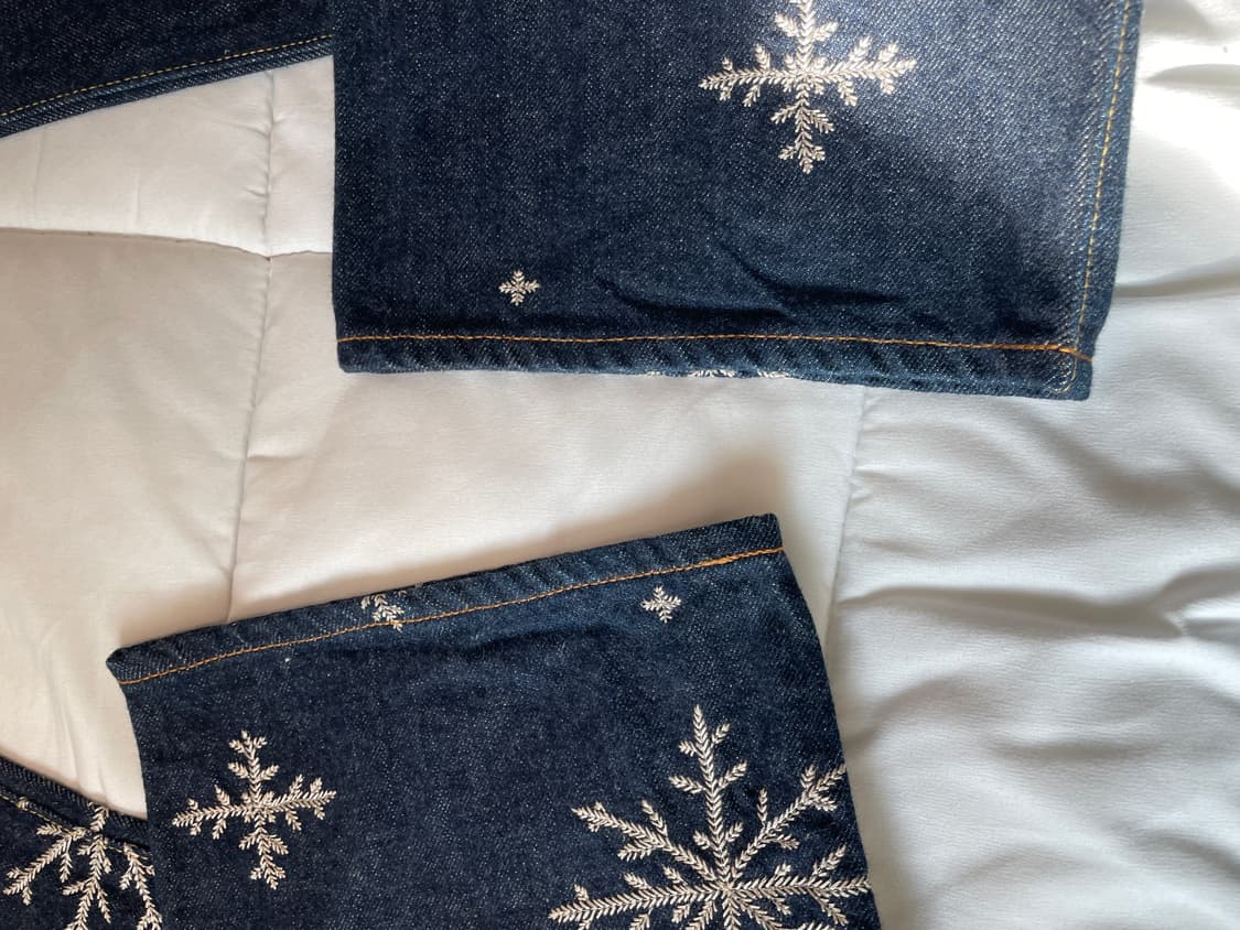 캐피탈 눈꽃 자수 데님 32 상품이미지4