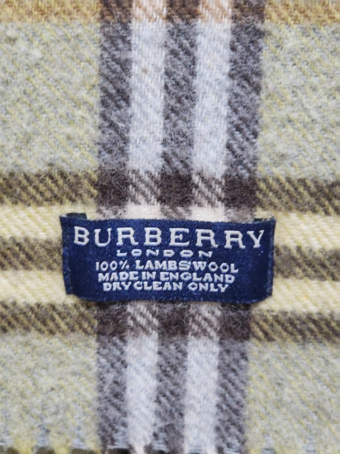 (정품) 버버리 머플러 체크 목도리 카키 램스울 영국판  상품이미지5