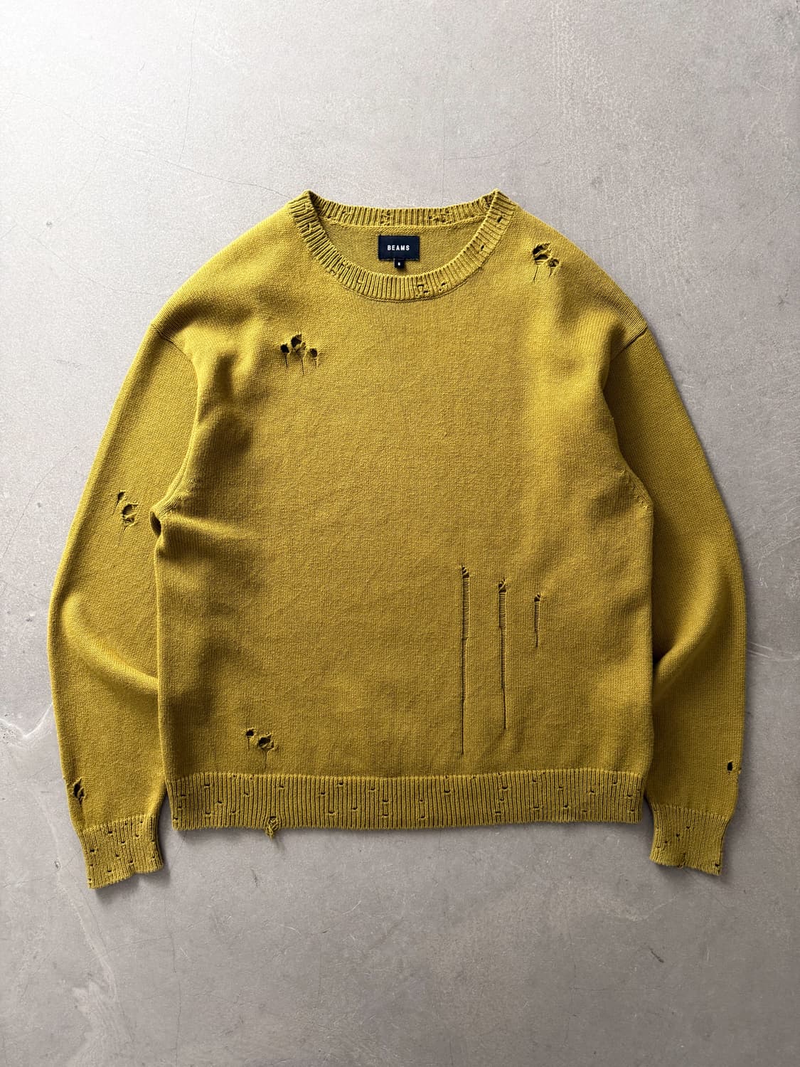 Beams Damaged Loose Crew Neck Knit 상품이미지1