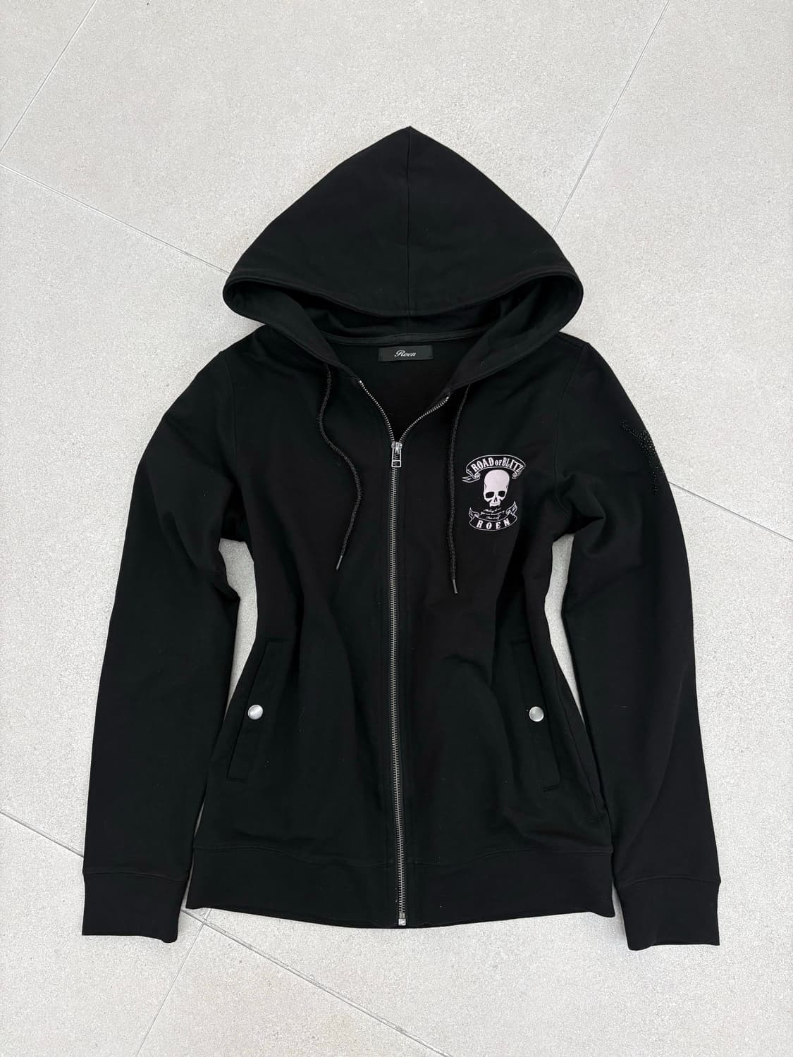 블랙 스컬 후드집업 상품이미지2