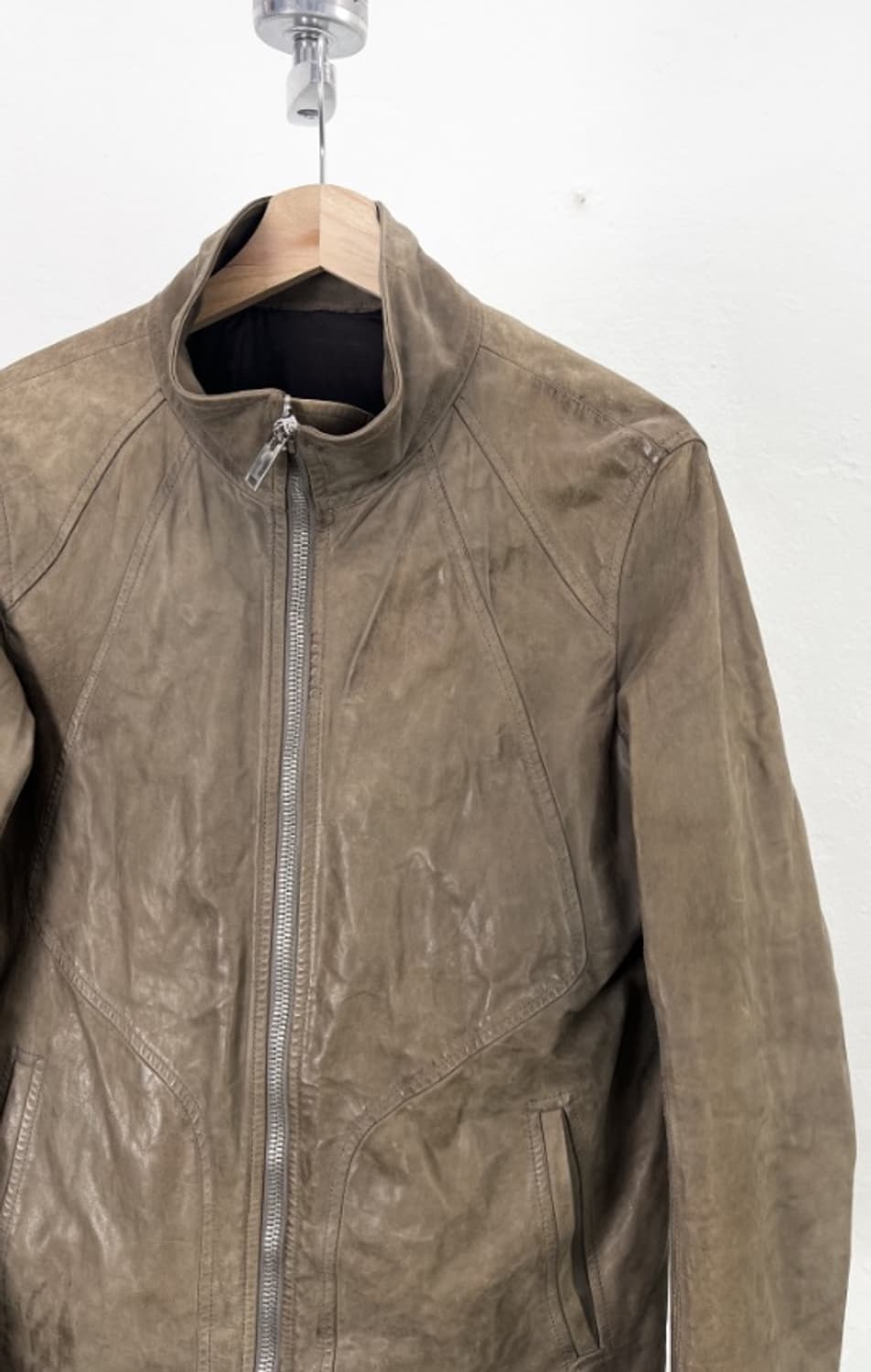 릭 오웬스 브라운 카우 스킨 레더 자켓 상품이미지2