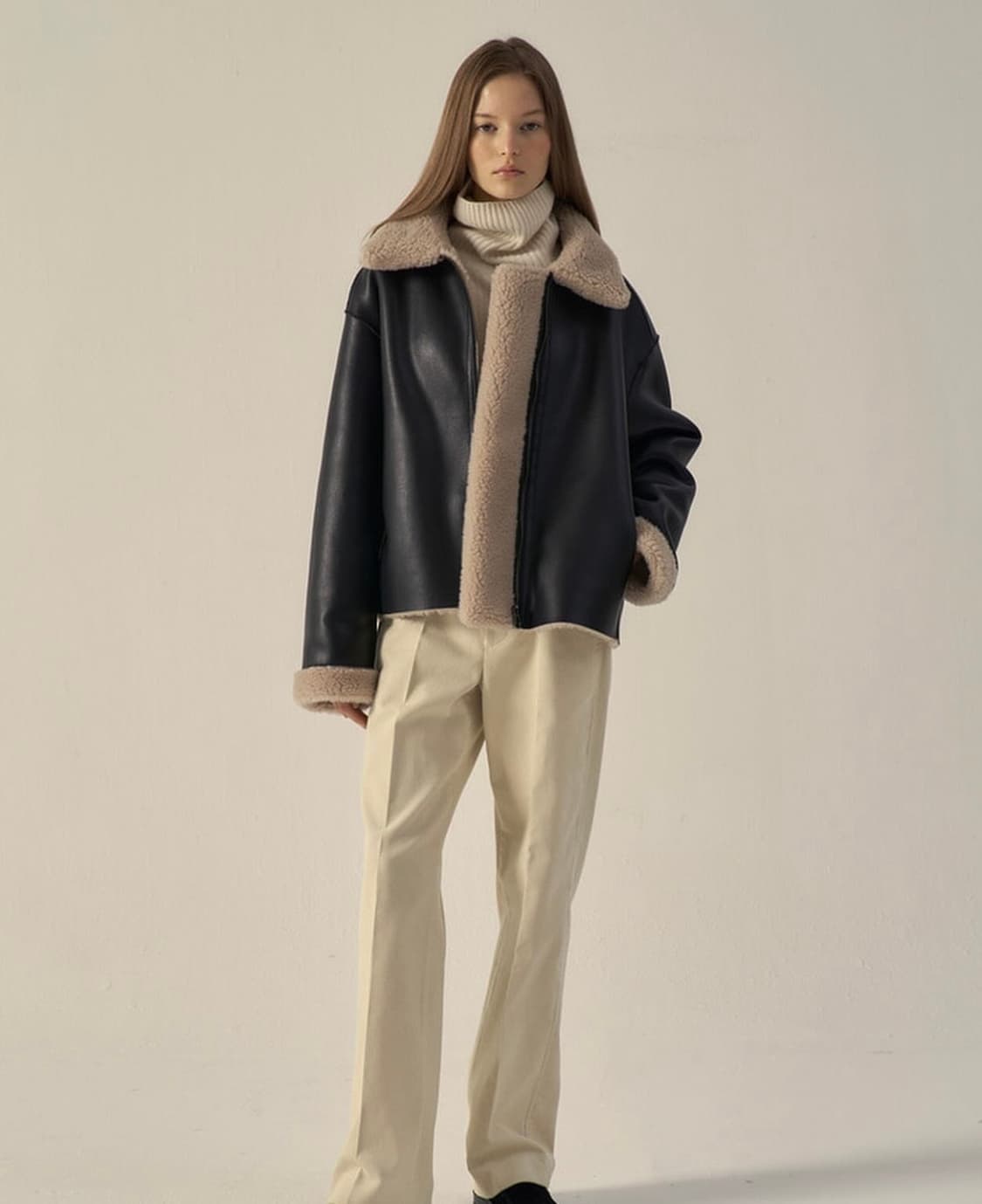 파사드패턴 램스울 리버시블 무스탕 상품이미지5