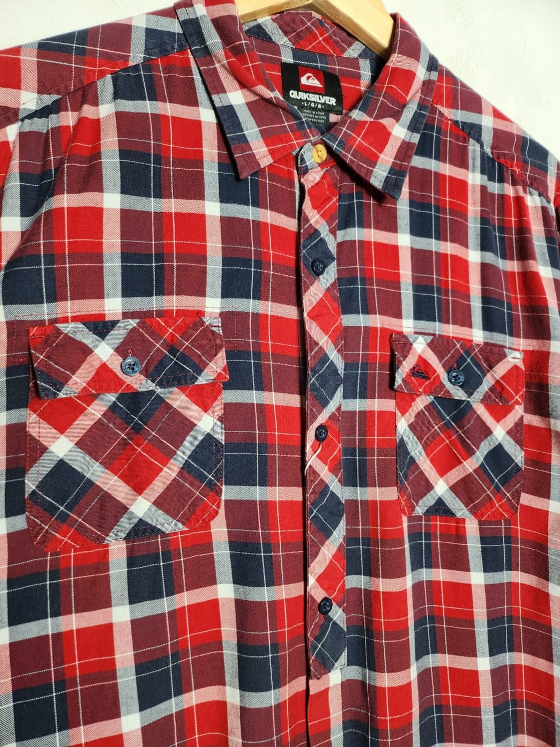 L 퀵실버 레드 체크셔츠 상품이미지3