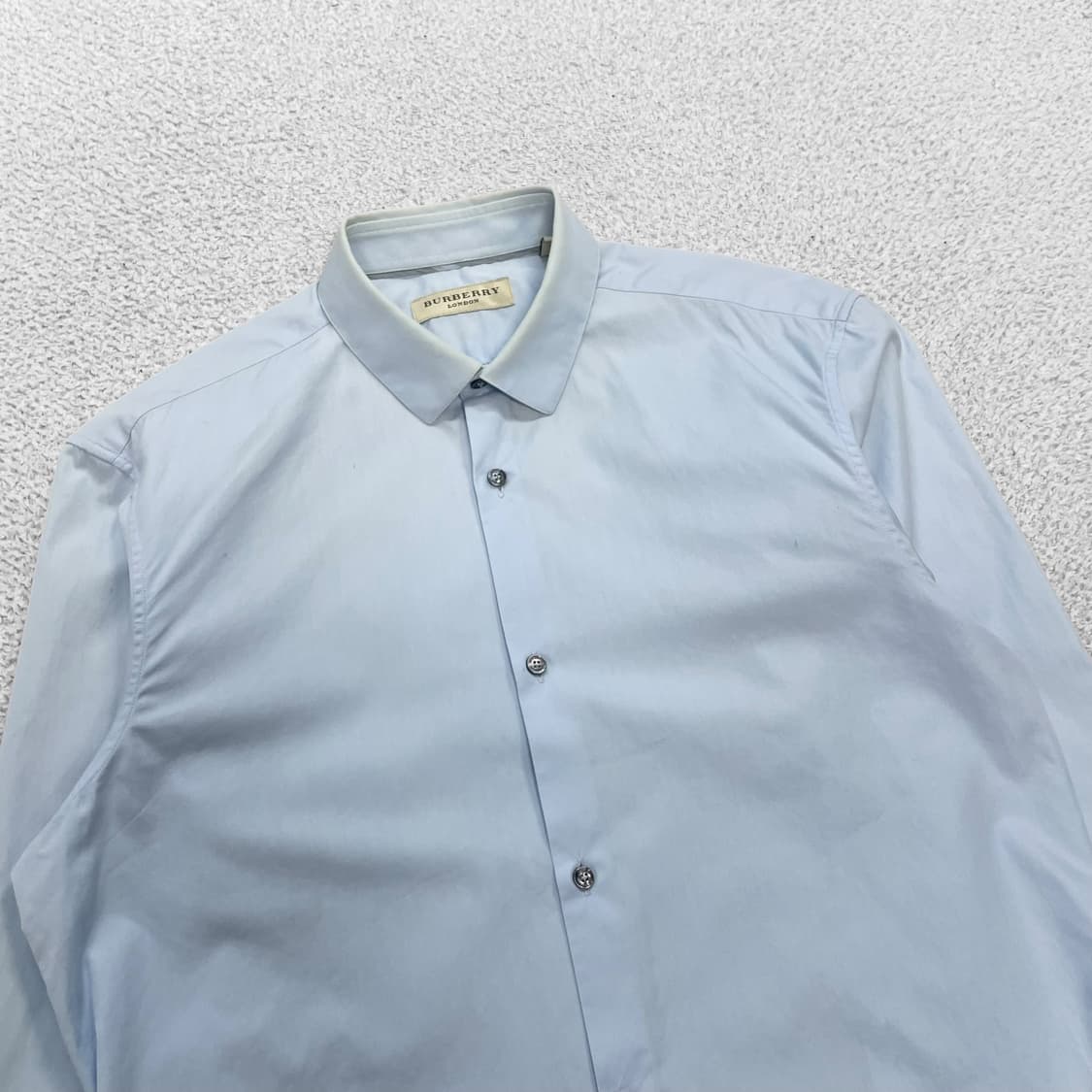 버버리 Burberry 슬림핏 포플린 코튼 셔츠 소라 상품이미지2