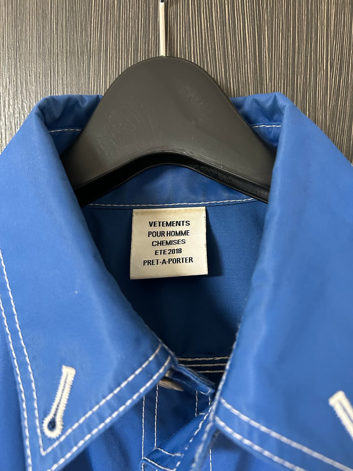 베트멍(VETEMENTS) 18SS 아카이브 패치 셔츠 블루 (S사이즈) 상품이미지3